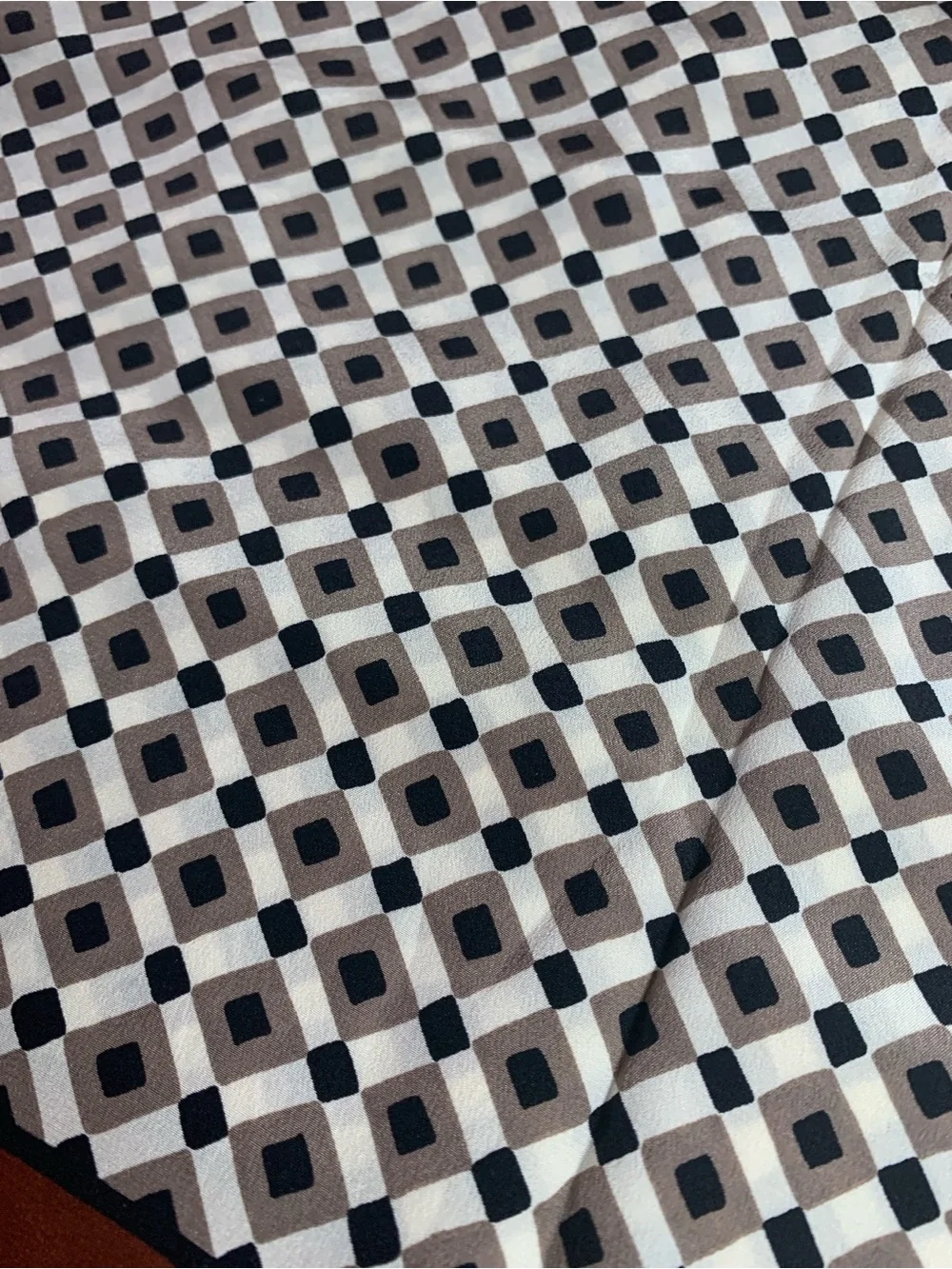 Givenchy Geometric Silk Scarf in Brown, Black & Cream